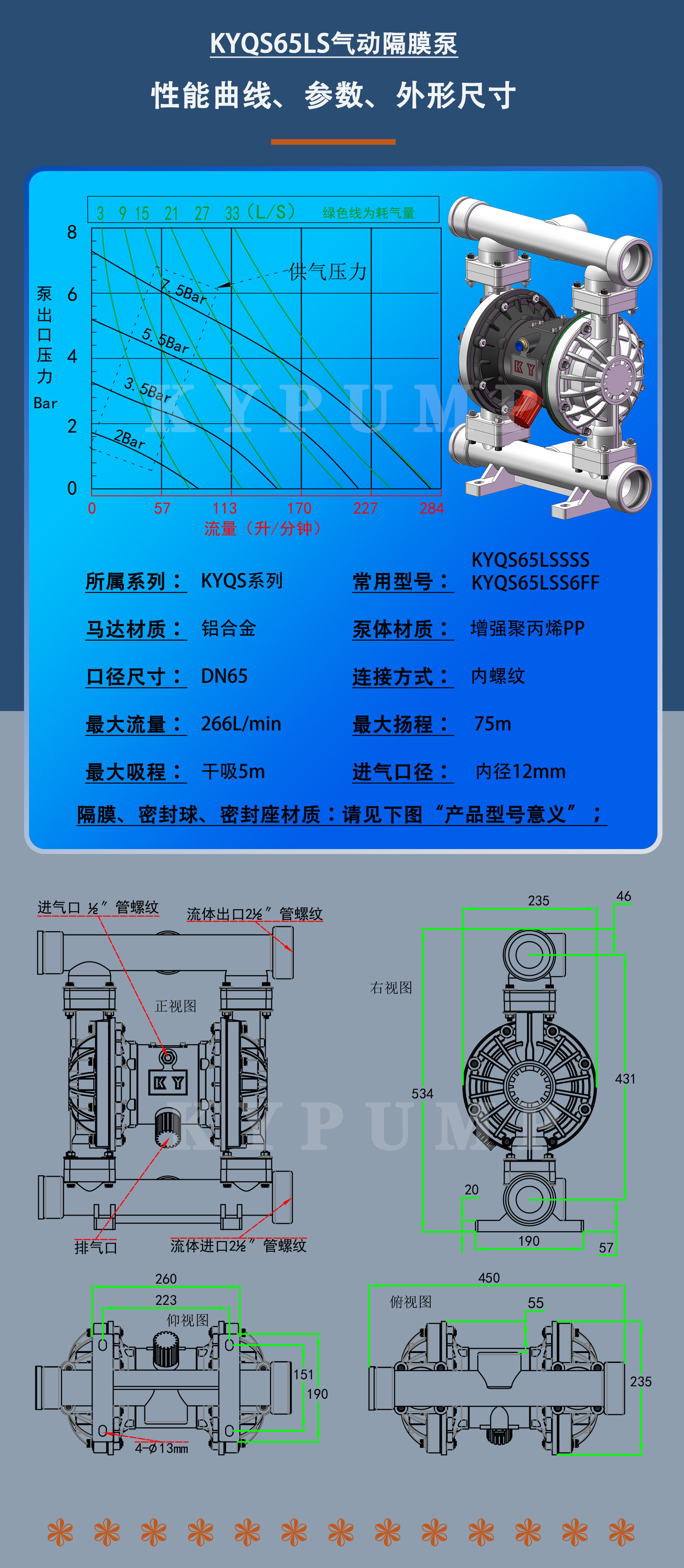 KYQS65LS泵详细参数