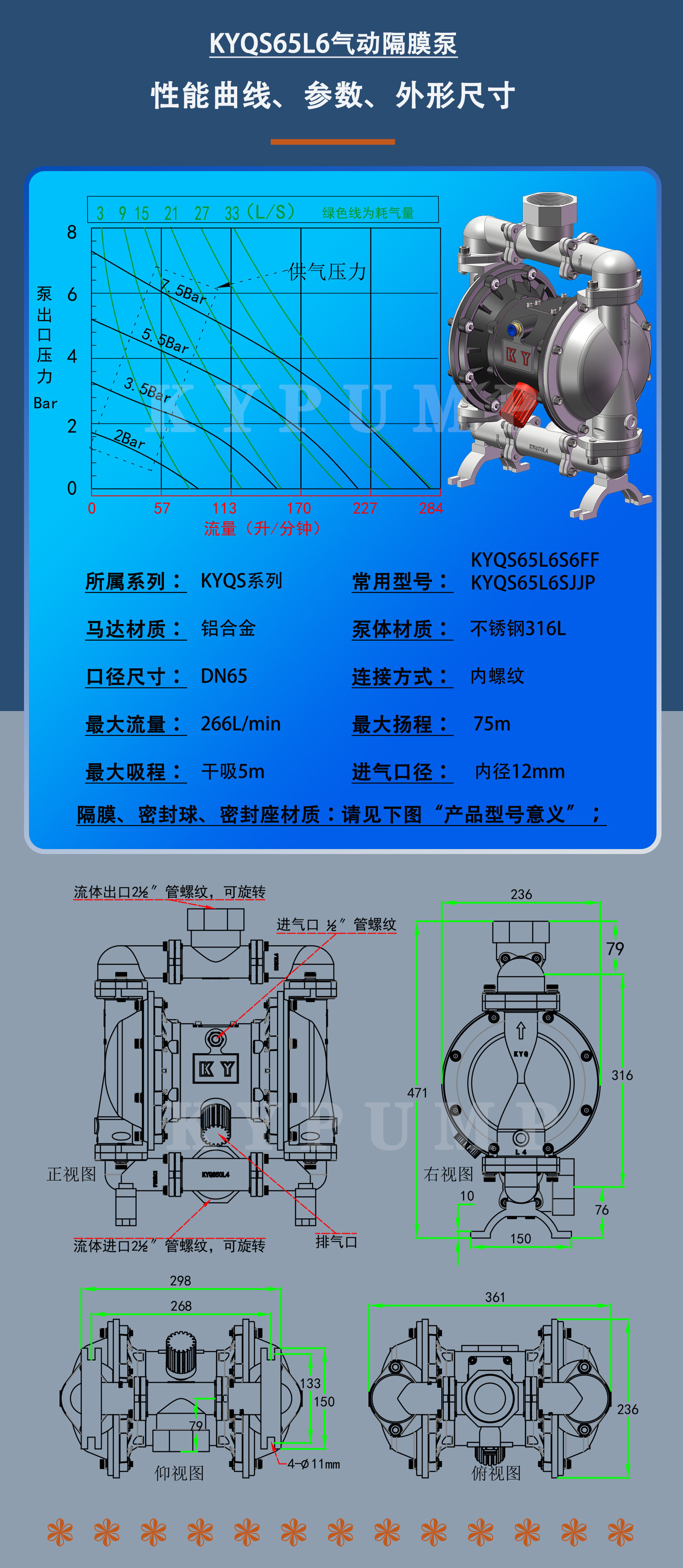 KYQS65L6泵详细参数